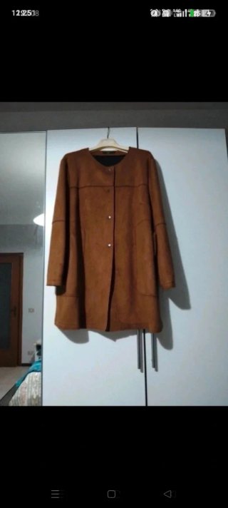 Blazer pesante scamosciato marrone oversize