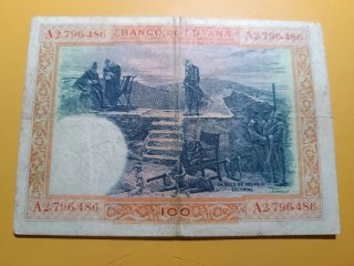 Billete 100 Ptas 1925 Felipe II. Sello en Seco.