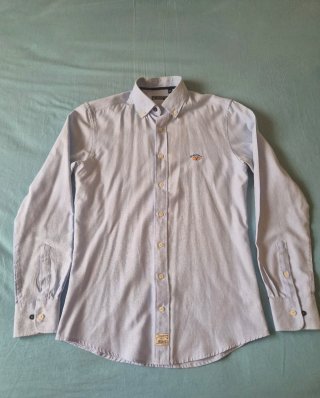 Camisa de manga larga azul de spagnolo
