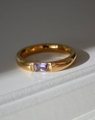 Anillo Purple Acero y Oro 18K
