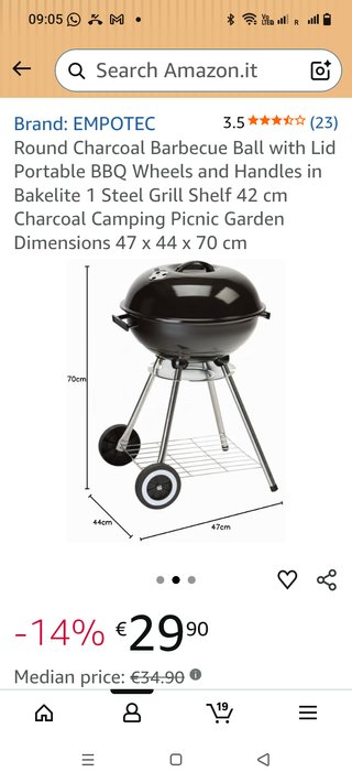 Barbecue a Carbone Rotondo con Ruote