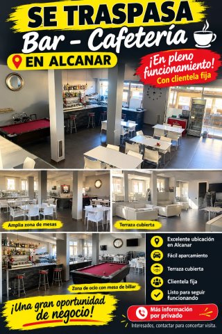 Oportunidad de negocio Se traspasa bar cafetería