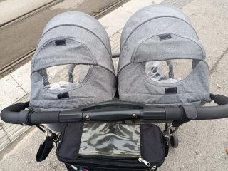 Silla de paseo gemelar gris