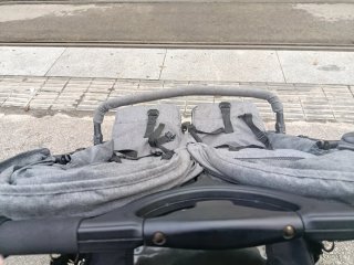 Silla de paseo gemelar gris