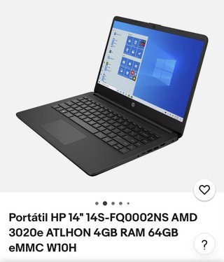Portátil HP 14S-FQ0002NS 14