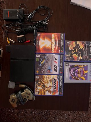 Consola PS2 Slim + 5 Juegos