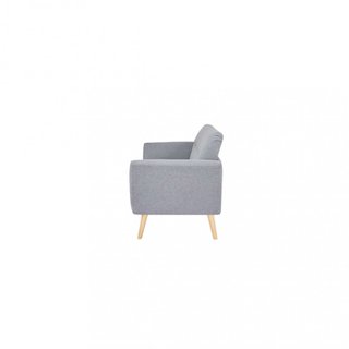 Divano 3 Posti Tessuto Grigio Chiaro Scandinavo