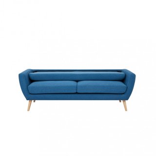 Divano 3 Posti Scandinavo Tessuto Blu 193x79x86cm