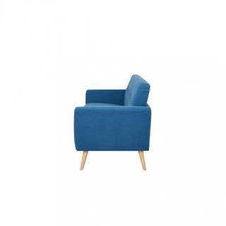 Divano 3 Posti Scandinavo Tessuto Blu 193x79x86cm
