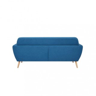 Divano 3 Posti Scandinavo Tessuto Blu 193x79x86cm