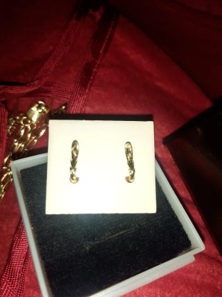 Pendientes Oro Laminado 14kl Azul