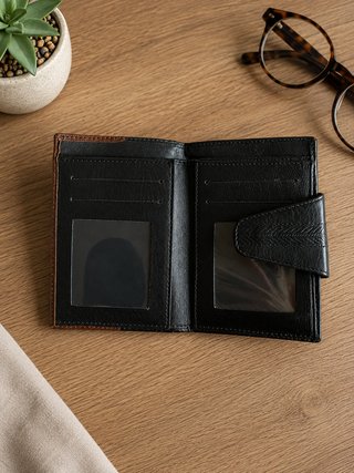 Cartera Piel LB Vintage Marrón Negro