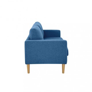 Divano 3 Posti Soggiorno in Tessuto Blu Melange