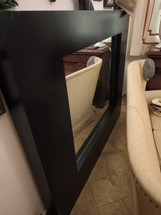 Espejo grande marco negro madera