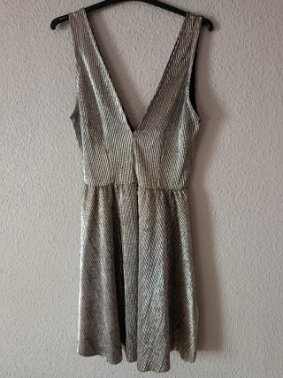 Vestido de Fiesta H&M Plateado Talla S
