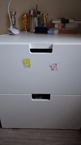 Cajonera blanca Ikea, niños Con dos cajones