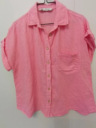 Camisa Zara Rosa Talla M