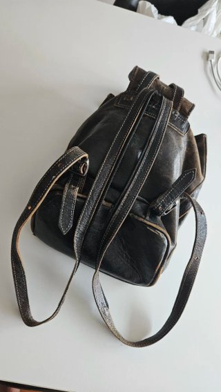 Mochila de Cuero marrón desgastado