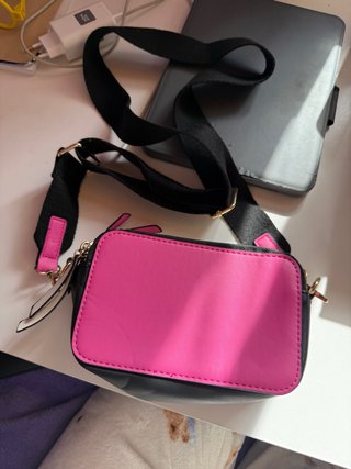 Bolso Bandolera Rosa y Negro
