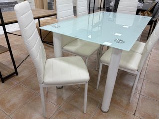 Mesa Comedor Cristal 6 Sillas Blancas