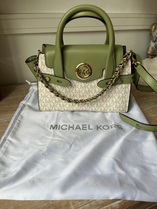 Bolso Michael Kors Piel Beige y Verde