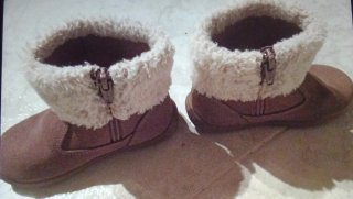 Botas niña piel con lazo y borreguito