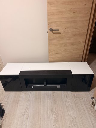 Conjunto Mueble de TV Colgante con Chimenea