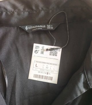 Vestido camisero negro Stradivarius talla L