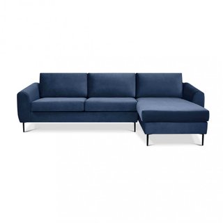 Divano 3 posti con Chaise Longue Tessuto Vellutato