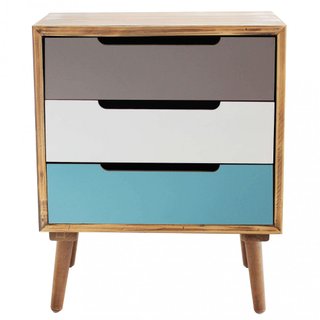 Comodino 3 Cassetti 46x36x40cm in Legno di Pino