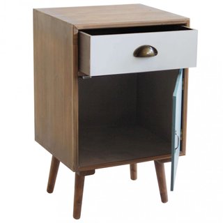 Comodino con Anta e Cassetto 40x37x46cm in Legno