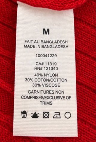 Jersey Rojo Trenzado GARAGE Talla M