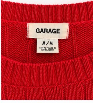Jersey Rojo Trenzado GARAGE Talla M