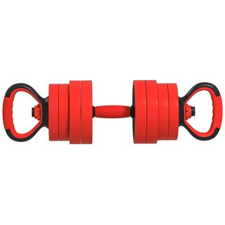 Set de pesas mancuernas y barra de plástico, 30 kg
