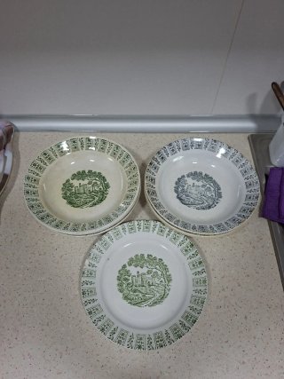 Platos Pickman Cartuja de Sevilla 6 hondos 1 llano