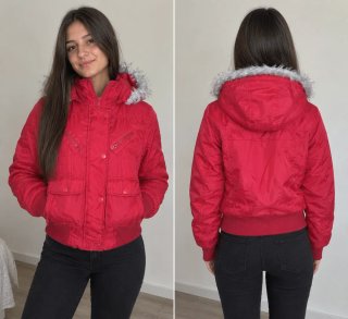 Cazadora impermeable roja talla S