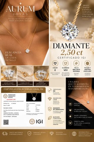 Collar Diamante Laboratorio 2.50 ct E VS1