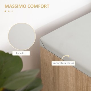Banco zapatero de MDF y polipiel con cojín 80x30cm