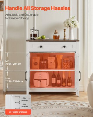 Credenza da Cucina con Cassetti in MDF e Ante