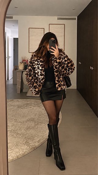 Abrigo de pelo animal print leopardo Made in Italy