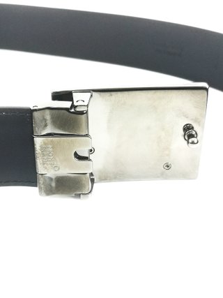 Cinturón Montblanc Piel Negra Hebilla Metálica