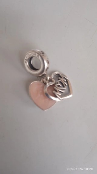 Colgante Pandora Corazón Mom Rosa y Plata