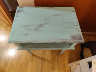 Mesita Auxiliar de Madera Azul