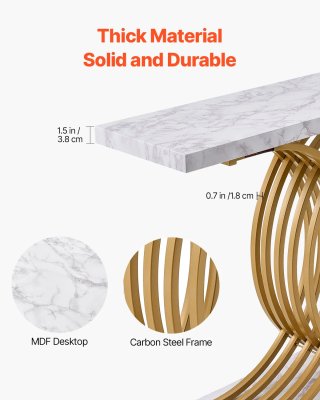 Tavolo Consolle Stretto in Metallo 100x30x81 cm