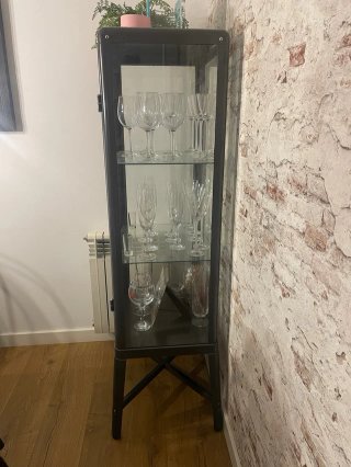 Vetrina IKEA FABRIKÖR in Metallo e Vetro Nero