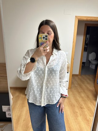 Camisa Blanca Plumeti Zara