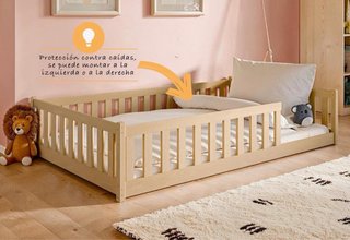 Cama infantil Montessori madera maciza con colchón