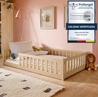 Cama infantil Montessori madera maciza con colchón