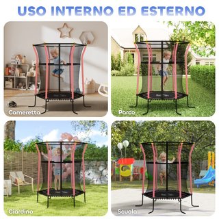 Cama elástica infantil de acero, red, 122 cm, rojo
