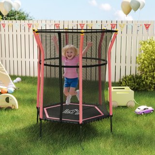 Cama elástica infantil de acero, red, 122 cm, rojo